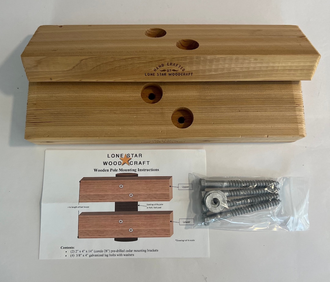 Bat House Mounting Bracket Wood Cedar for Wooden Post, Pole or Tree Etsy