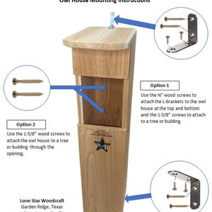 Handmade Cedar Owl House: Screech Owl Nesting Box