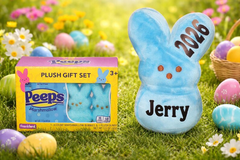Personalized Peeps 6-inch Plush & Marshmallow Treat Gift Set - Etsy