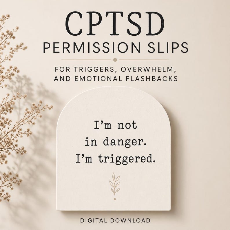 CPTSD Permission Slips printable grounding cards
