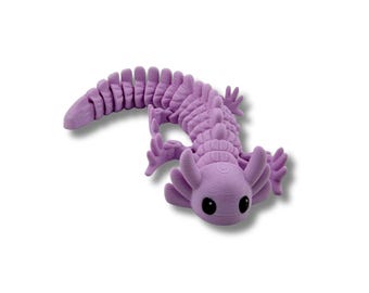 Figurine articulée BuildInk Axolotl violet 20 cm imprimée en 3D