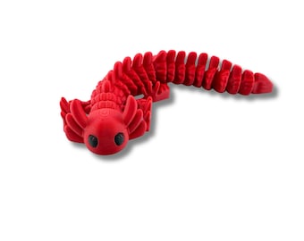 Figurine flexible imprimée en 3D Axolotl rouge BuildInk de 20 cm (8 po.)