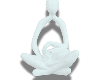 BuildInk™ Abstract Woman Sculpture – Modern Minimalist Figurine – White Bone PLA Home Decor