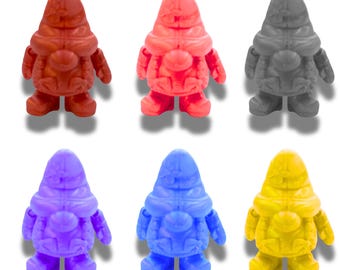 BuildInk™ Mini Space Gnome Set – 6 Articulated Figures – Colorful 3D Printed Collectibles