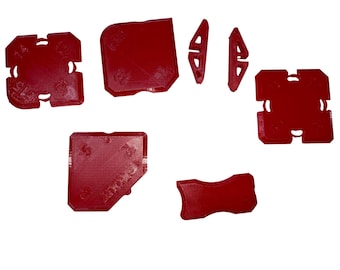 Ensemble d'outils de calfeutrage imprimés en 3D, 7 pièces - PETG rouge | Kit de finition pour mastic de précision