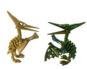 3D Printed Articulated Pteranodon Skeleton – 3" Tall – Random Color