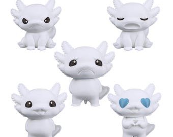 BuildInk™ DIY Axolotl Figure Kit – Interchangeable Heads & Bodies – 3D Printed Collectible Toy – Paintable Model