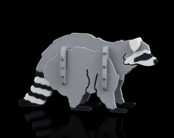 3D Raccoon Puzzle: DIY Wildlife Model Kit Card