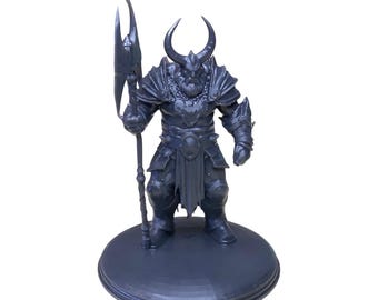 3D Printed Minotaur Warrior Figurine with Horns and Armor - Epic Miniature for RPG Games