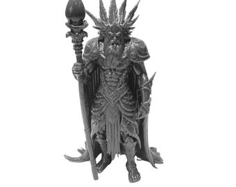 Custom Fantasy Miniature – Dark Mage Overlord – 32mm Resin Print D&D/Warhammer Compatible