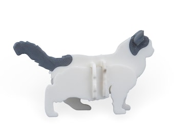 Kit chat ragdoll imprimé en 3D : modèle à assembler soi-même, figurine de collection