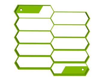 3D Printed Hexagonal Hot Wheels Shelf – Wall Mounted Display Rack – Multiple Color Options