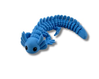 Figurine flexible imprimée en 3D Axolotl bleu BuildInk de 20 cm (20 cm)