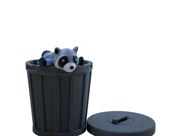 Articulated Raccoon with Trash Can