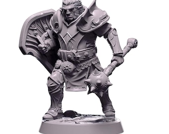 Lion Paladin miniature - Échelle 75 mm - Figurine détaillée en résine