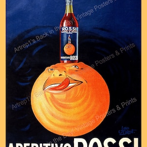 Italian, Advertising Poster,  Vintage Repro &quot;Aperitivo Rossi&quot; c1930