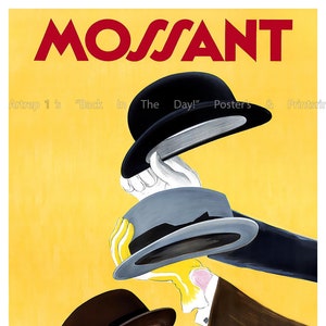 Cappiello, Franch, sombreros, cartel publicitario vintage, Repro "Mossant" c.1938