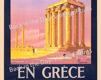 Greece, Vintage Reproduction Travel Poster "En Grèce " c1930's