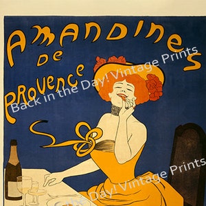 Postres, galletas, cartel publicitario francés, reproducción vintage "Amandines de Provence. Biscuits H. Lalo" c1900