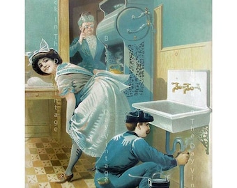 Vintage Giclée Reproduction "The Plumber & The Maid"?