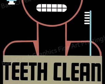 WPA, Giclée Reproduction of Vintage Poster "Keep Your Teeth Clean"  c1936-38
