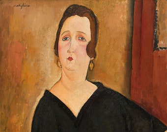 Modigliani, Italian Painting, "Madame Amédée (Woman with Cigarette)" c. 1918