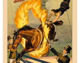 Circus, "Barnum & Bailey Greatest Show On Earth" Poster- Vintage Reproduction C. 1898