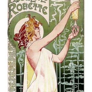 Vintage Fine Art Giclée Reproduction "Absinthe Robette"  Art-Nouveau c1896