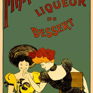 Nuevo cartel publicitario francés de reproducción Giclée de bellas artes vintage "La Marquisette Liqueur de Dessert" - de Leonetto Cappiello c1903