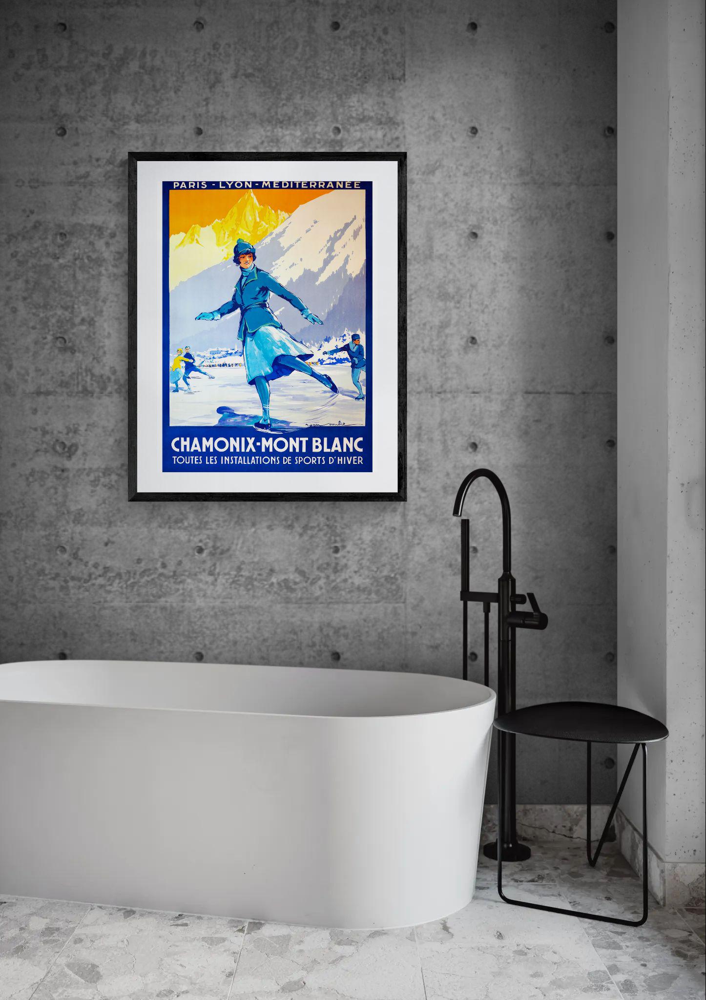 Chamonix Mont Blanc 1924 Winter Olympics Poster Print – Vintage