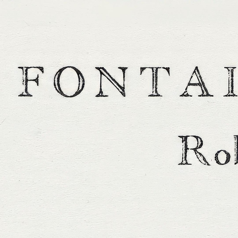 May include: Close-up of a white surface with the word "FONTAI" printed in black, followed by the word "Rol". The text is in a serif font, with a slightly distressed appearance.