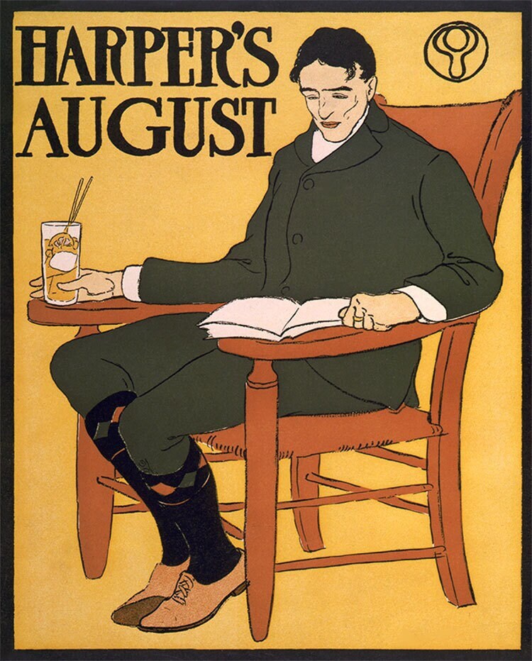 Affiche vintage Harper's August – Tom Sawyer Detective par