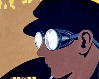 WPA Save Your Eyes Vintage Poster Print, Eye Safety Artwork, Industrial Wall Decor, Classic Mid Century Modern Work Safety Art