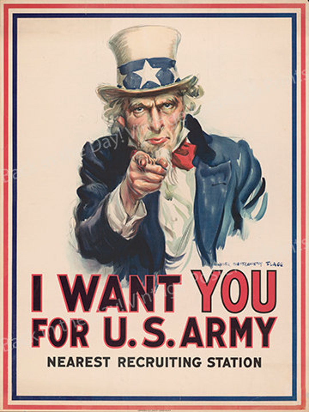 Uncle Sam “I Want YOU” Poster – WWI Recruitment Print – James