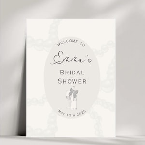 Pearls and Prosecco Bridal Shower Sign Editable Digital Download