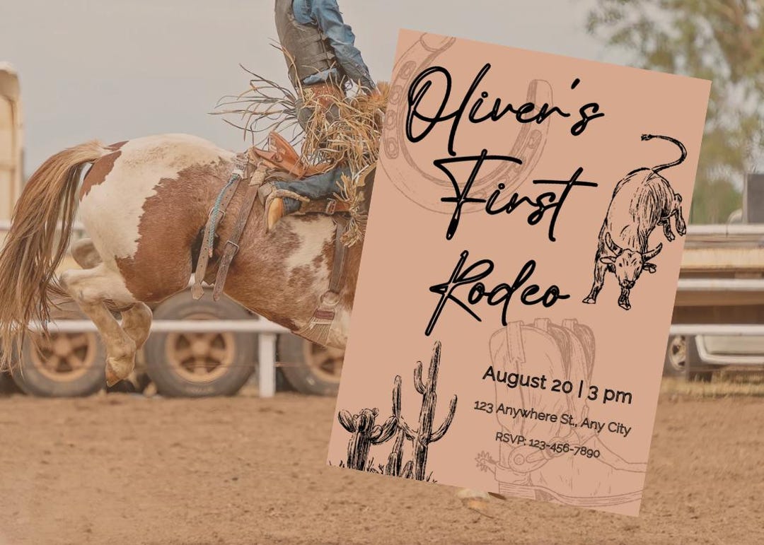 Editable Digital Download First Rodeo Invite - Etsy
