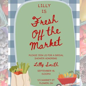Frisch aus dem Markt Brautdusche einladen bearbeitbarer digitaler Download