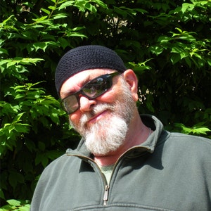 Mens Skullcap Cotton Cooling Cap™ Crocheted in Black + Optional Bands