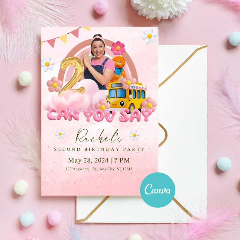 Ms. Rachel Birthday Invitation: Customizable Party Template (digital ...