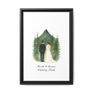 Canvas Wedding Guestbook Alternative, Mountain Wedding Guestbook, Personalized Wedding Canvas Art, Wedding Gift, Rustic Wedding Artwork
