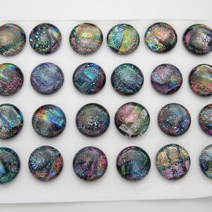 GALAXY STYLE Lot 24 pcs round dichroic earrings pendants fused glass (SYC20) cabs polymer clay metal smith mosaic encaustic painting