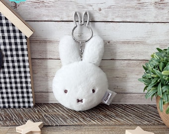 Llavero de peluche con forma de espejo de Miffy, llavero con la cara de Miffy, llavero de peluche de Miffy