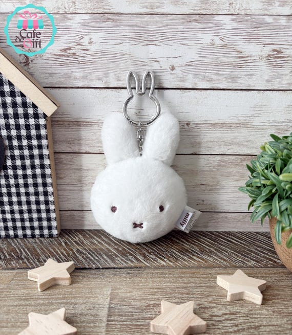 Miffy Mirror Plush Bag Charm, Miffy Face Bag Charm, Miffy Plush Keychain