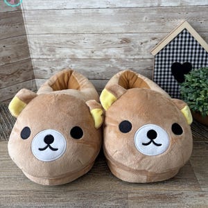 Rilakkuma Cozy Slipper, Rilakkuma Closed Back Slipper, Character Slipper, Fluffy Slipper, Gift for Women, House Slippers