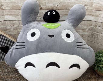 Totoro Plush Hand Warmer with Dust Bunnies, My Neighbor Totoro Hand Warmer Pillow, Plush Warmer Cushion