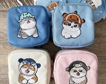 Mofusand Mini Pouch Bag Clip, Mofusnad Mini Embroidered Pouch