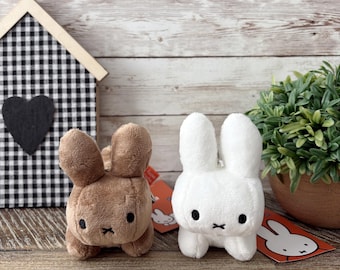 Colgante para bolso de peluche de Miffy, clip para bolso, llavero de peluche, colgante para bolso de la familia Bruna, accesorio con clip, regalo