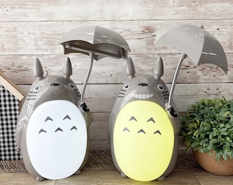 Totoro with Umbrella Light, TOTORO Night Light, Totoro Bedroom Lamp, Reading Light, Mood Light
