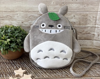 Mini bolso cruzado de Totoro, bolso cruzado de Mi vecino Totoro, bolso cruzado de personajes, bolso de mano para niños, regalos de cumpleaños, regalos para niños