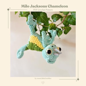 MILO the Jackson's Chameleon / MOD only / PDF Crochet Pattern / Amigurumi / English / German